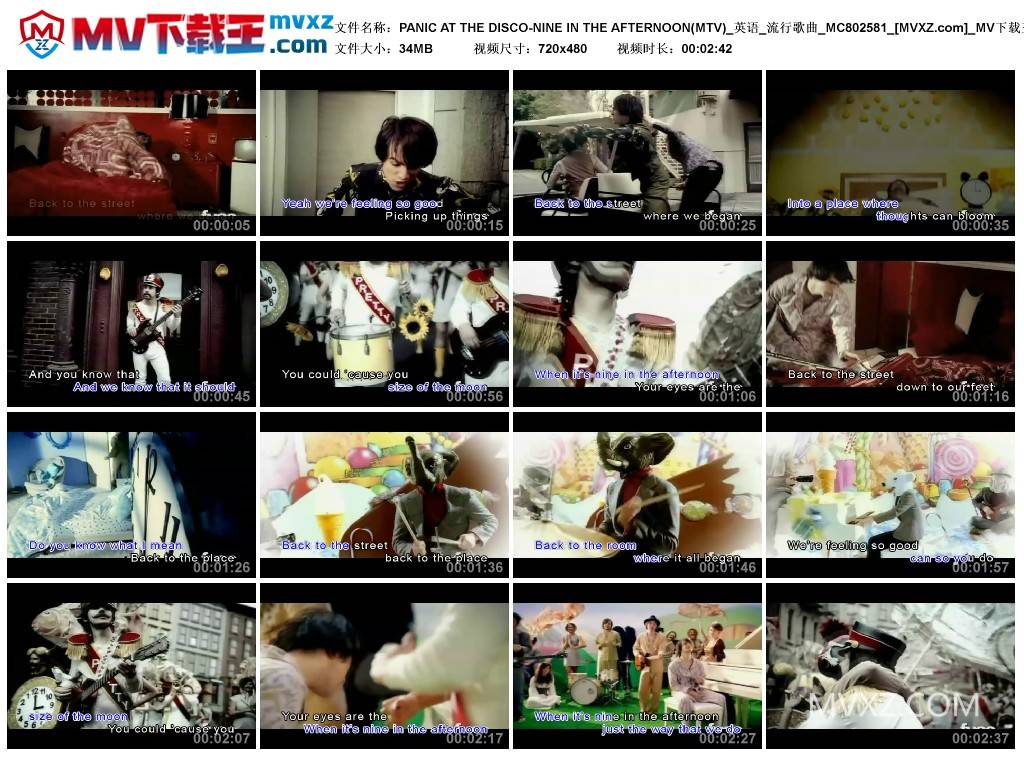PANIC AT THE DISCO-NINE IN THE AFTERNOON(MTV)_英语_流行歌曲_MC802581